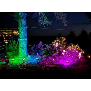 8 Solar Spot Lights Outdoor, Halloween Decorations 16 LEDs IP67 Waterproof